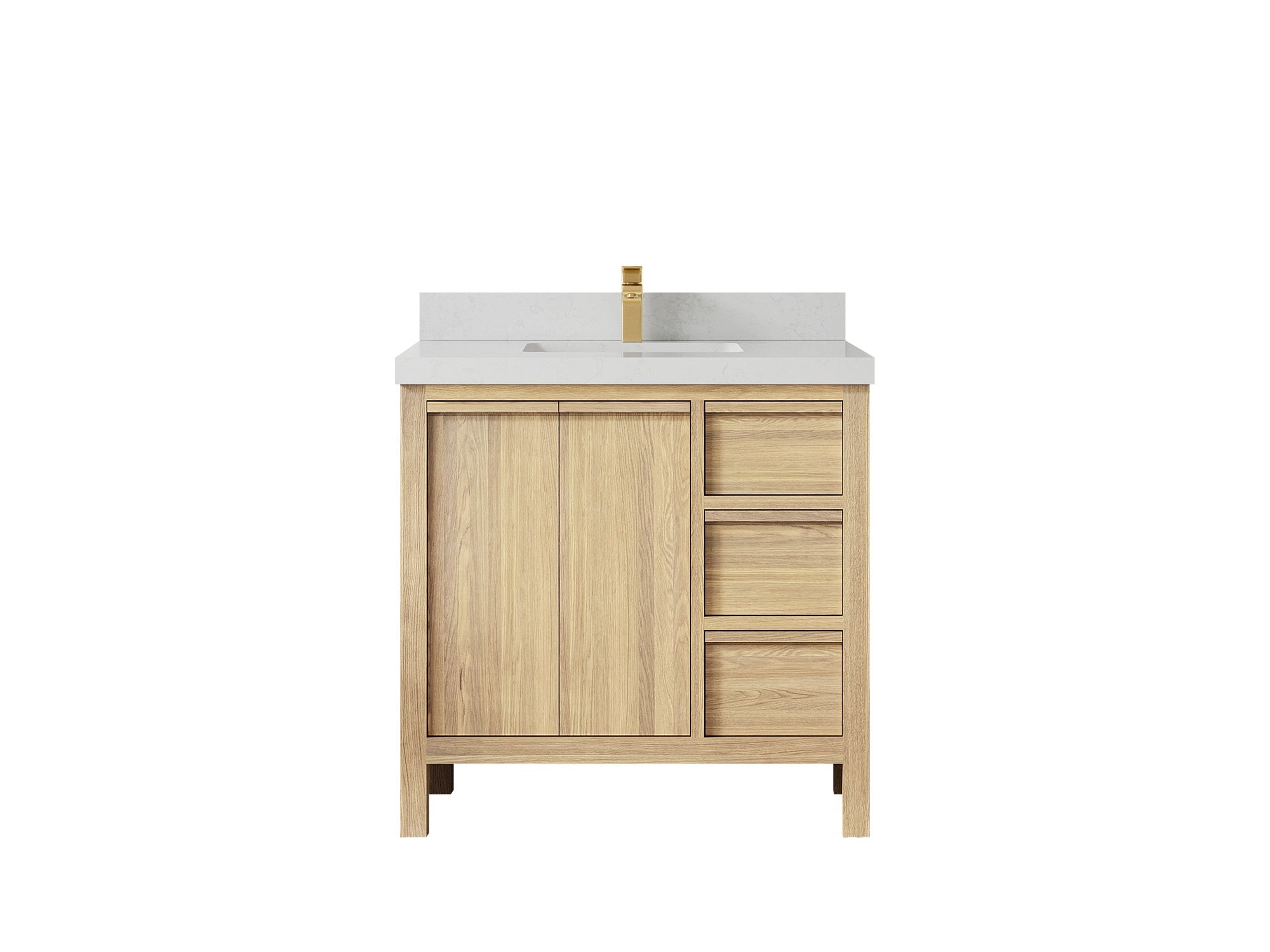 Elizabeth White Oak 36 in. W x 22 in. D Center Sink Bathroom Vanity - Willow Bath and Vanity