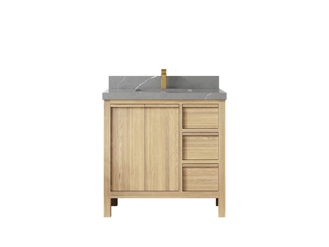 Elizabeth White Oak 36 in. W x 22 in. D Center Sink Bathroom Vanity - Willow Bath and Vanity