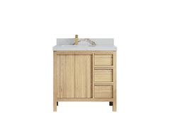 Elizabeth White Oak 36 in. W x 22 in. D Left Offset Sink Bathroom Vanity - photo 15