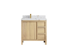 Elizabeth White Oak 36 in. W x 22 in. D Left Offset Sink Bathroom Vanity - photo 43