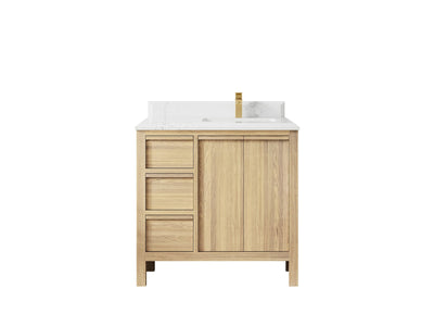 Elizabeth White Oak 36 in. W x 22 in. D Right Offset Sink Bathroom Vanity - Willow Bath and Vanity