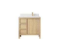 Elizabeth White Oak 36 in. W x 22 in. D Right Offset Sink Bathroom Vanity - photo 24