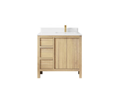 Elizabeth White Oak 36 in. W x 22 in. D Right Offset Sink Bathroom Vanity - photo 28
