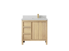 Elizabeth White Oak 36 in. W x 22 in. D Right Offset Sink Bathroom Vanity - photo 22