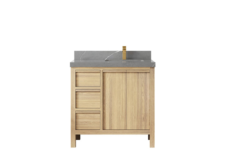 Elizabeth White Oak 36 in. W x 22 in. D Right Offset Sink Bathroom Vanity - photo 39