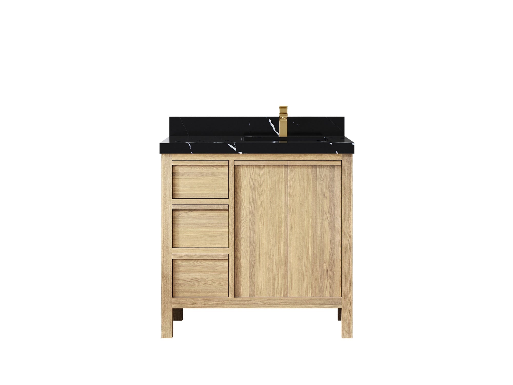 Elizabeth White Oak 36 in. W x 22 in. D Right Offset Sink Bathroom Vanity - Willow Bath and Vanity