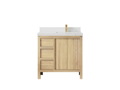Elizabeth White Oak 36 in. W x 22 in. D Right Offset Sink Bathroom Vanity - photo 30