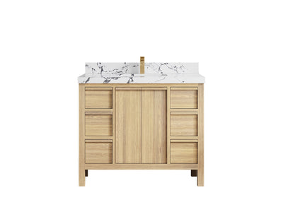 Elizabeth White Oak 42 in. W x 22 in. D Single Sink Bathroom Vanity - Willow Bath and Vanity