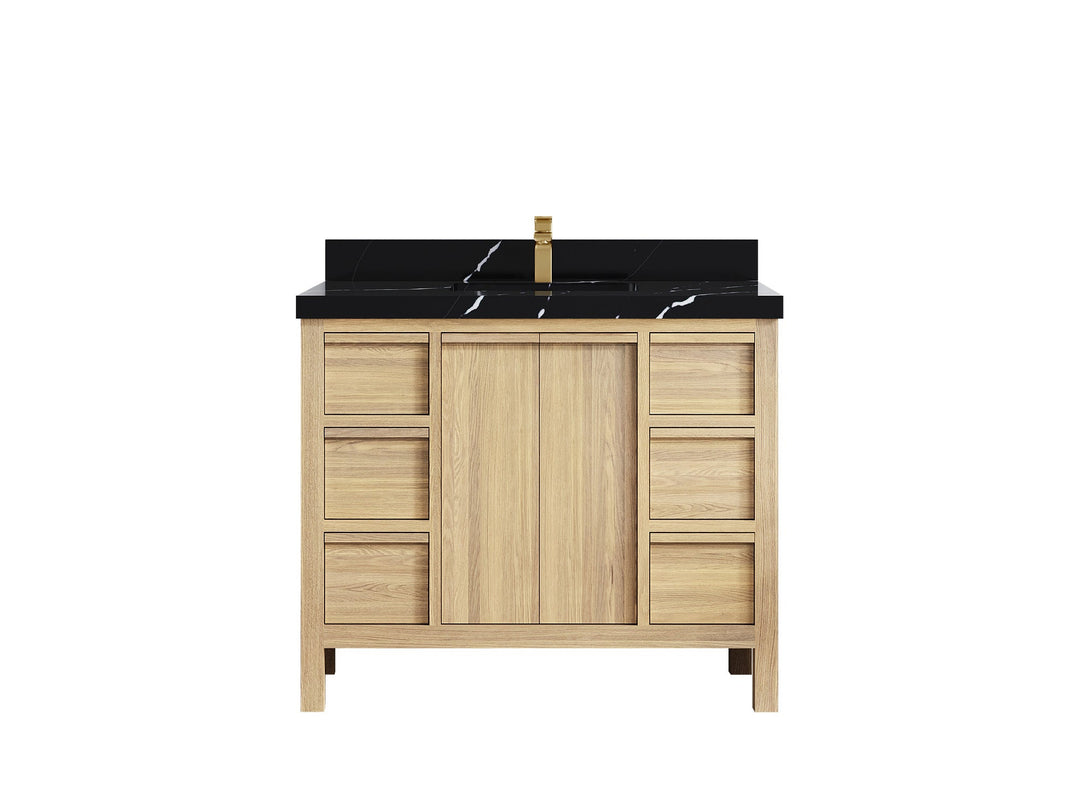 Elizabeth White Oak 42 in. W x 22 in. D Single Sink Bathroom Vanity - Willow Bath and Vanity