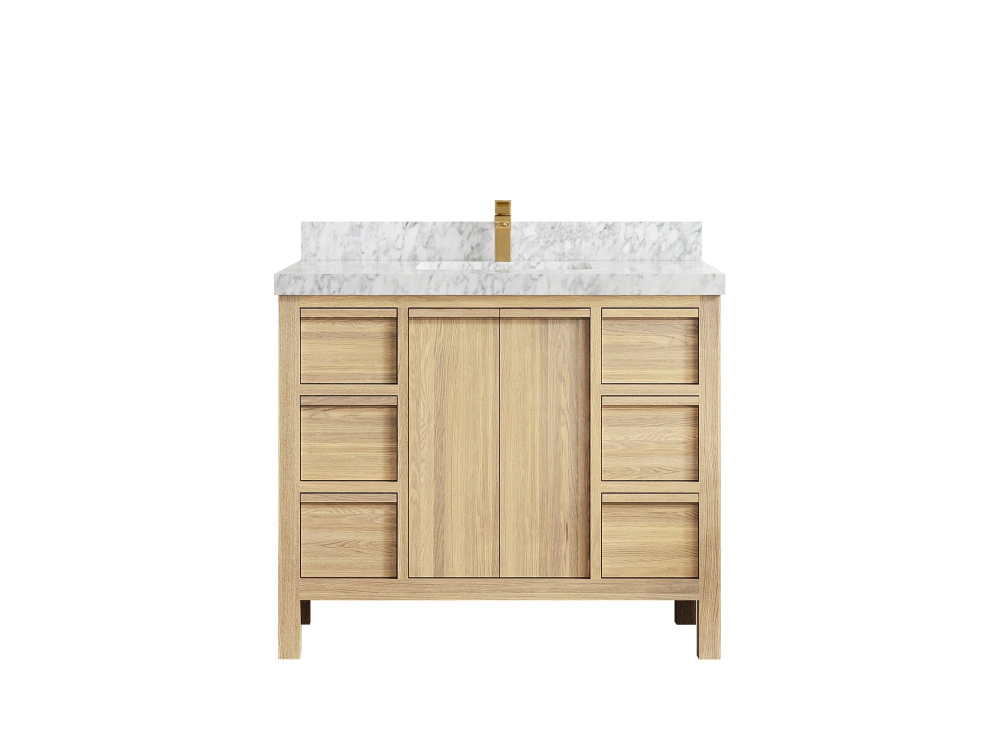Elizabeth White Oak 42 in. W x 22 in. D Single Sink Bathroom Vanity - Willow Bath and Vanity