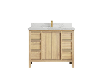 Elizabeth White Oak 42 in. W x 22 in. D Single Sink Bathroom Vanity - Willow Bath and Vanity