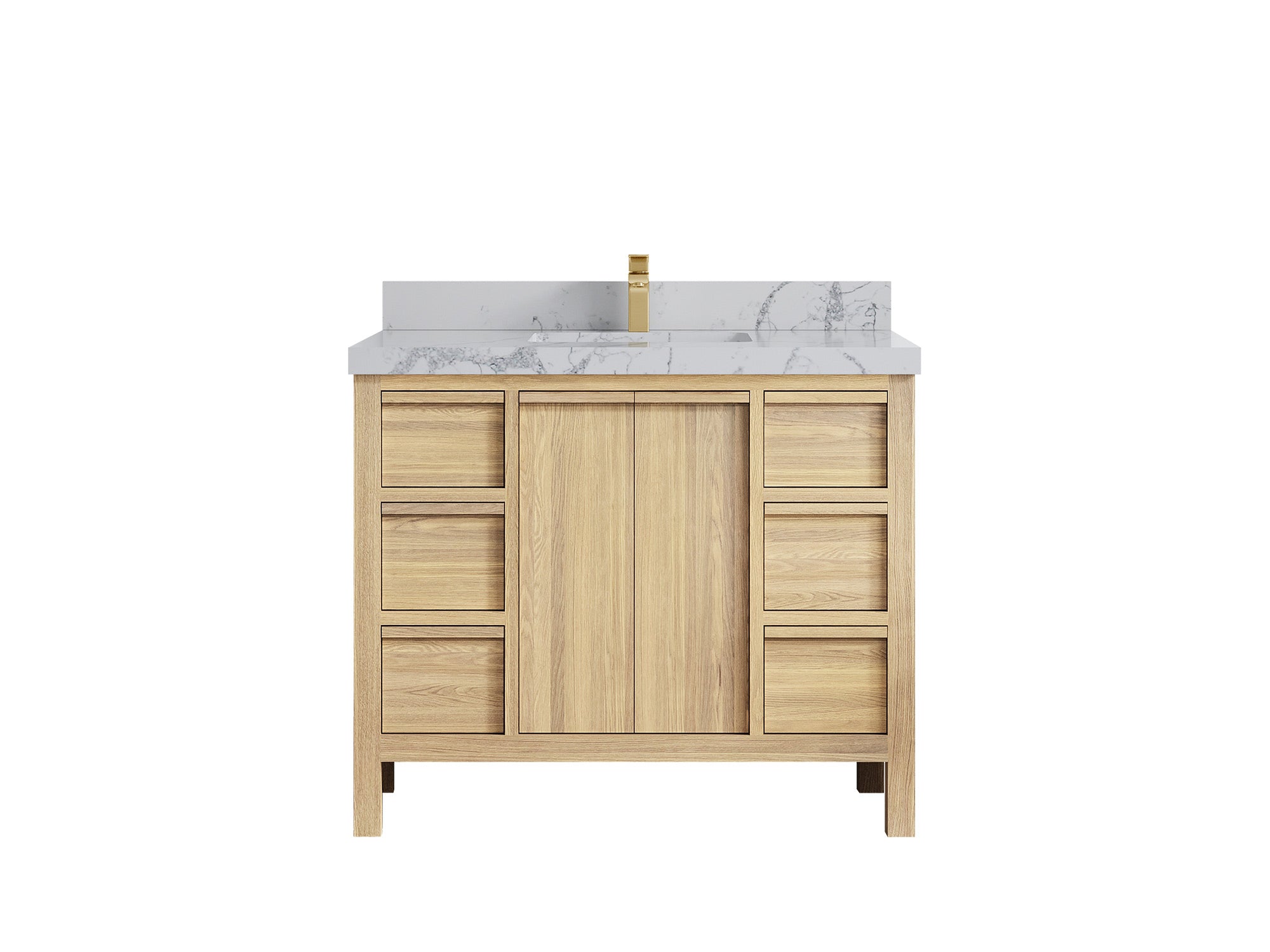 Elizabeth White Oak 42 in. W x 22 in. D Single Sink Bathroom Vanity - Willow Bath and Vanity