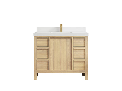 Elizabeth White Oak 42 in. W x 22 in. D Single Sink Bathroom Vanity - Willow Bath and Vanity