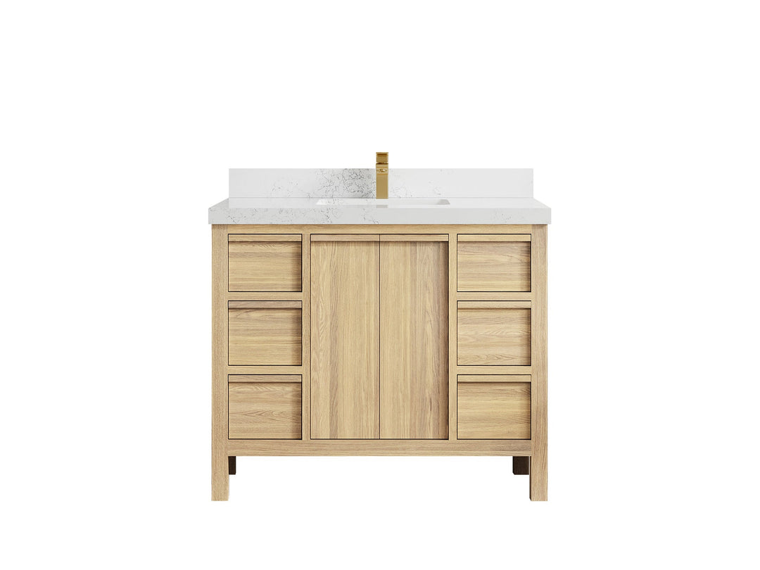 Elizabeth White Oak 42 in. W x 22 in. D Single Sink Bathroom Vanity - Willow Bath and Vanity