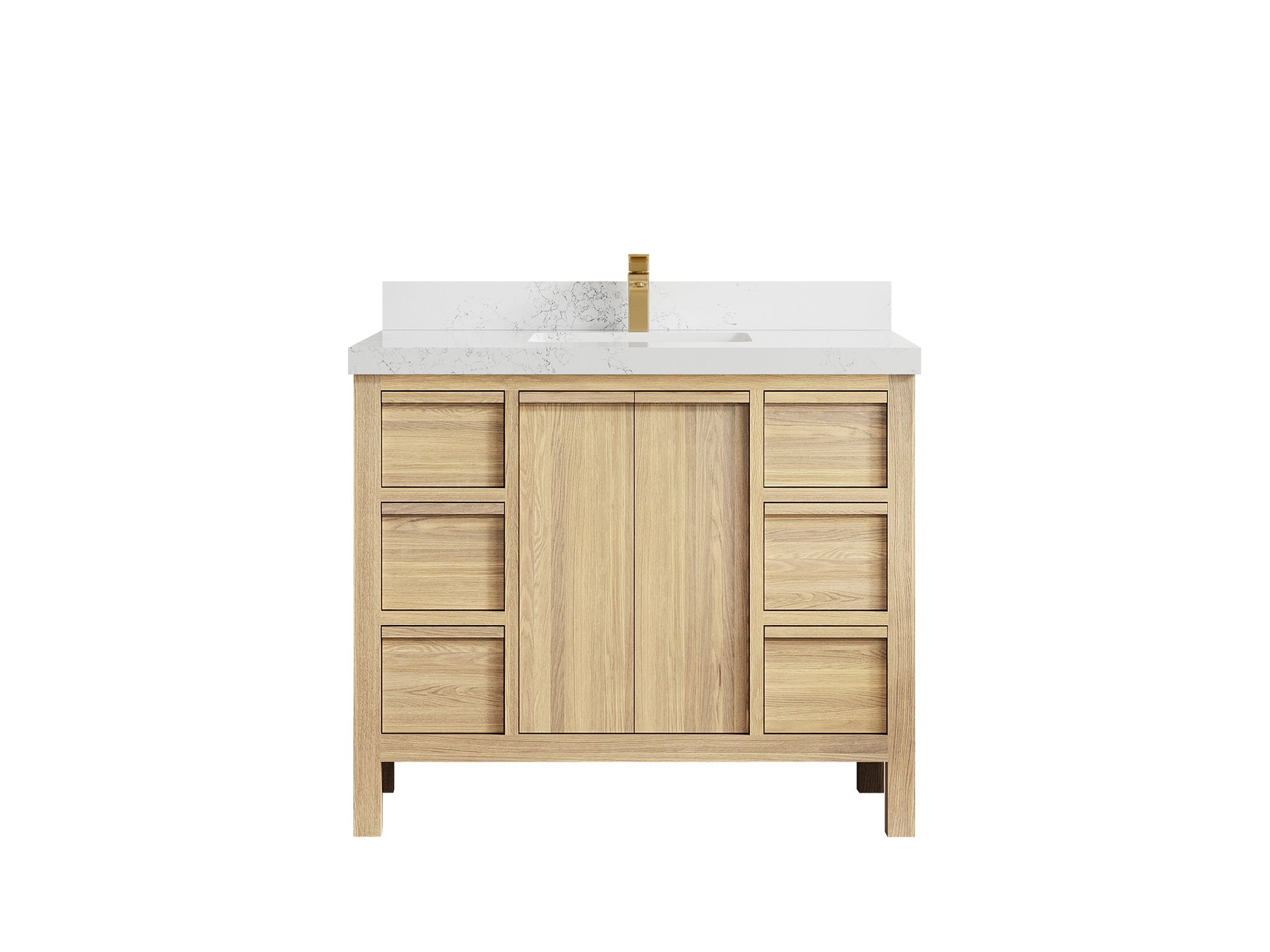 Elizabeth White Oak 42 in. W x 22 in. D Single Sink Bathroom Vanity - Willow Bath and Vanity