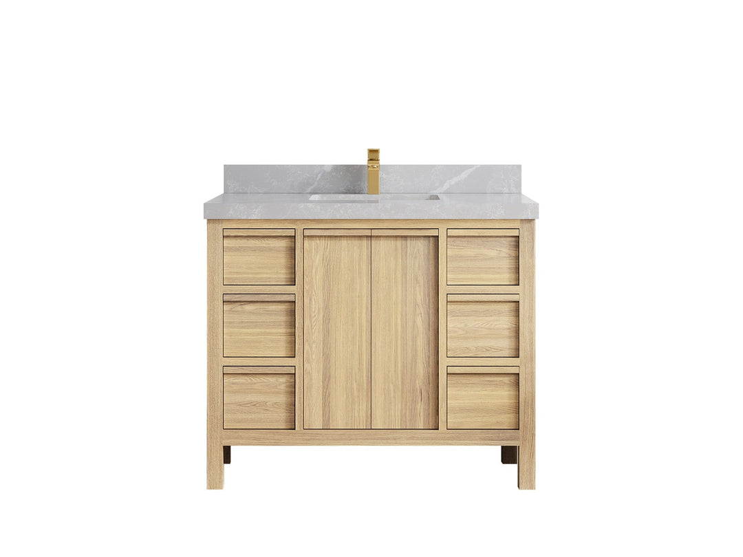 Elizabeth White Oak 42 in. W x 22 in. D Single Sink Bathroom Vanity - Willow Bath and Vanity