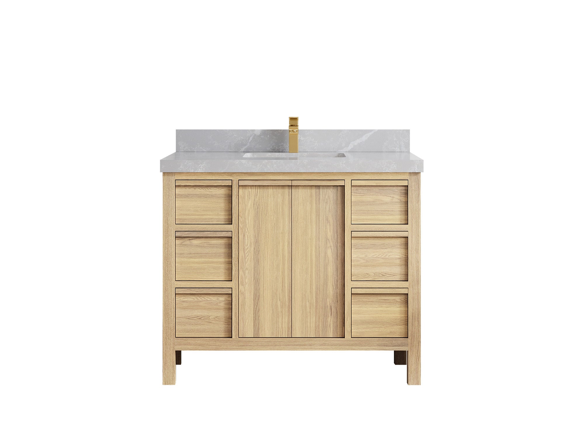 Elizabeth White Oak 42 in. W x 22 in. D Single Sink Bathroom Vanity - Willow Bath and Vanity