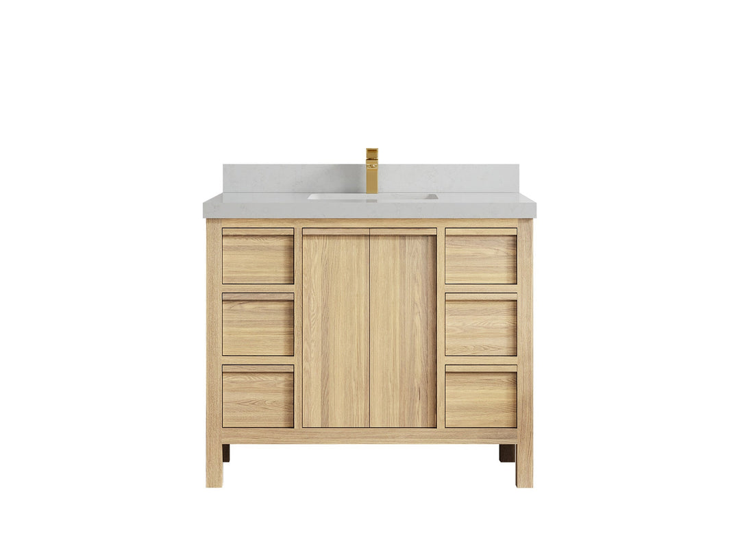 Elizabeth White Oak 42 in. W x 22 in. D Single Sink Bathroom Vanity - Willow Bath and Vanity