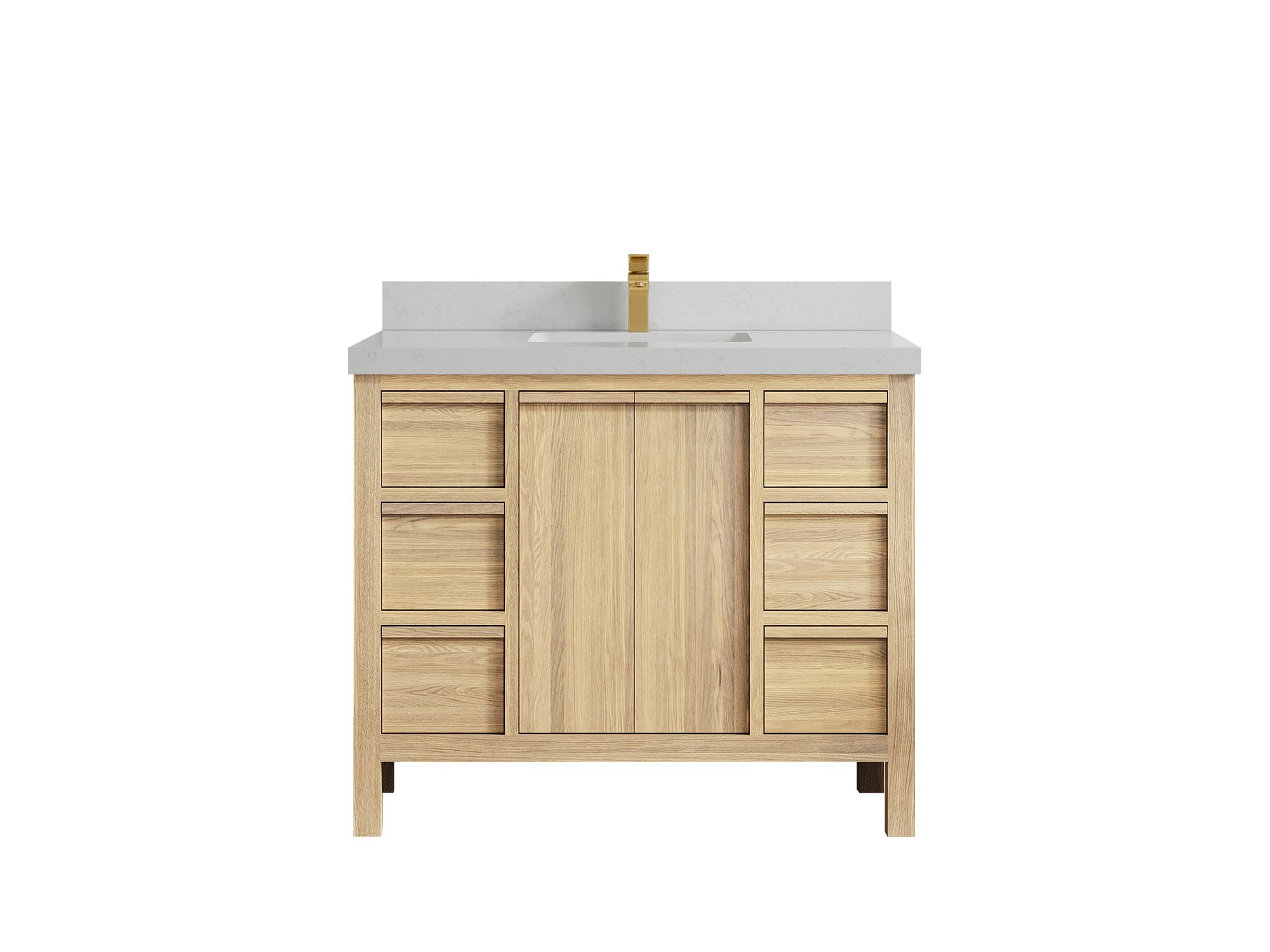 Elizabeth White Oak 42 in. W x 22 in. D Single Sink Bathroom Vanity - Willow Bath and Vanity