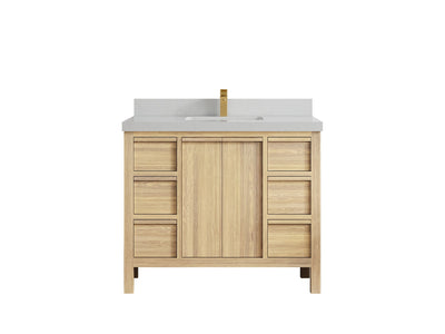 Elizabeth White Oak 42 in. W x 22 in. D Single Sink Bathroom Vanity - Willow Bath and Vanity