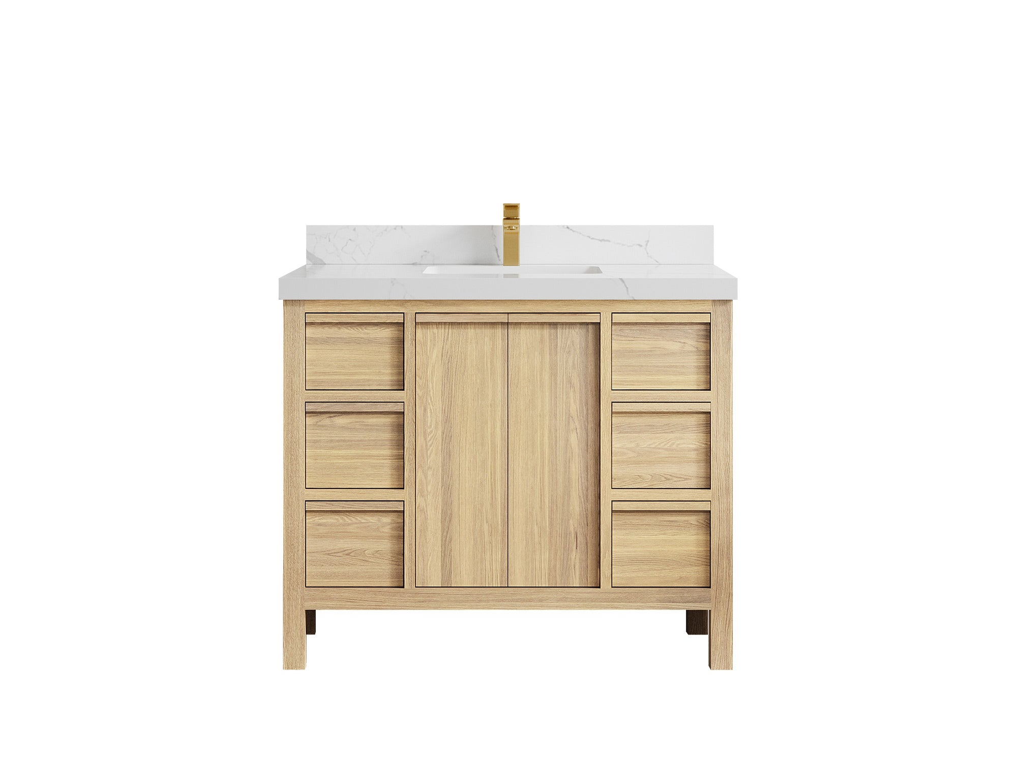 Elizabeth White Oak 42 in. W x 22 in. D Single Sink Bathroom Vanity - Willow Bath and Vanity