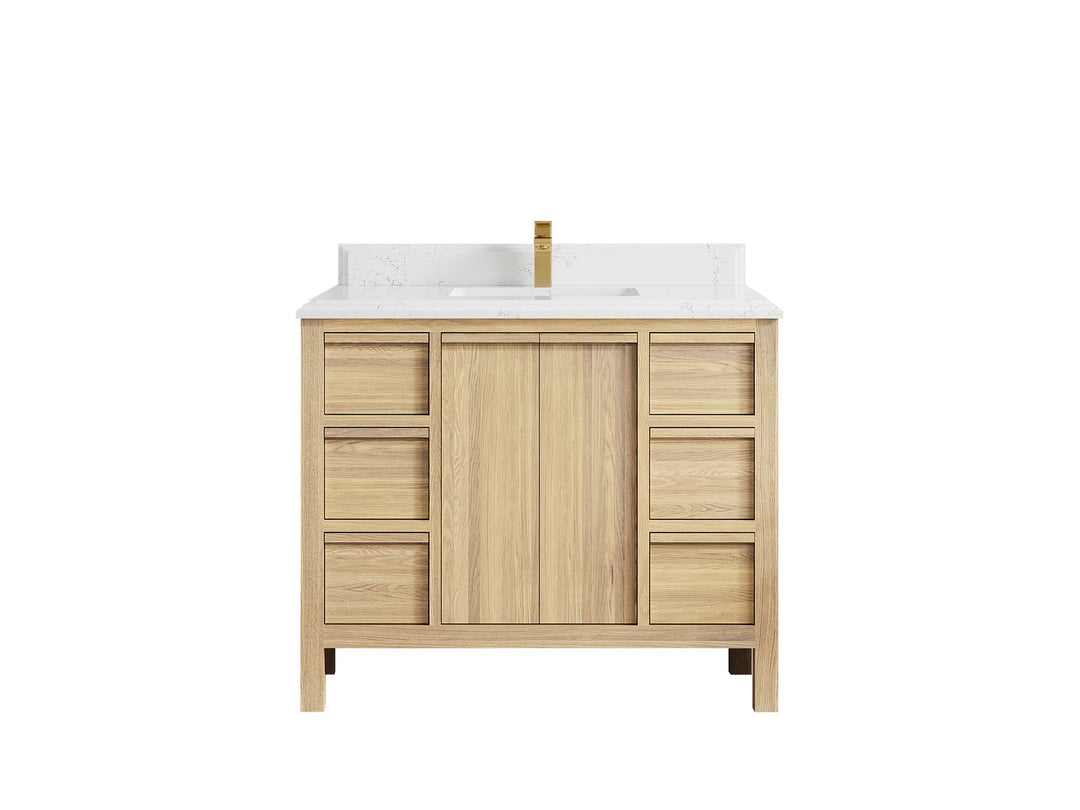 Elizabeth White Oak 42 in. W x 22 in. D Single Sink Bathroom Vanity - Willow Bath and Vanity