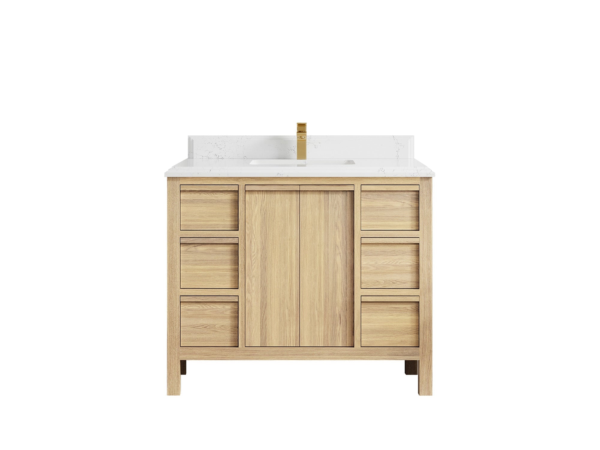 Elizabeth White Oak 42 in. W x 22 in. D Single Sink Bathroom Vanity - Willow Bath and Vanity