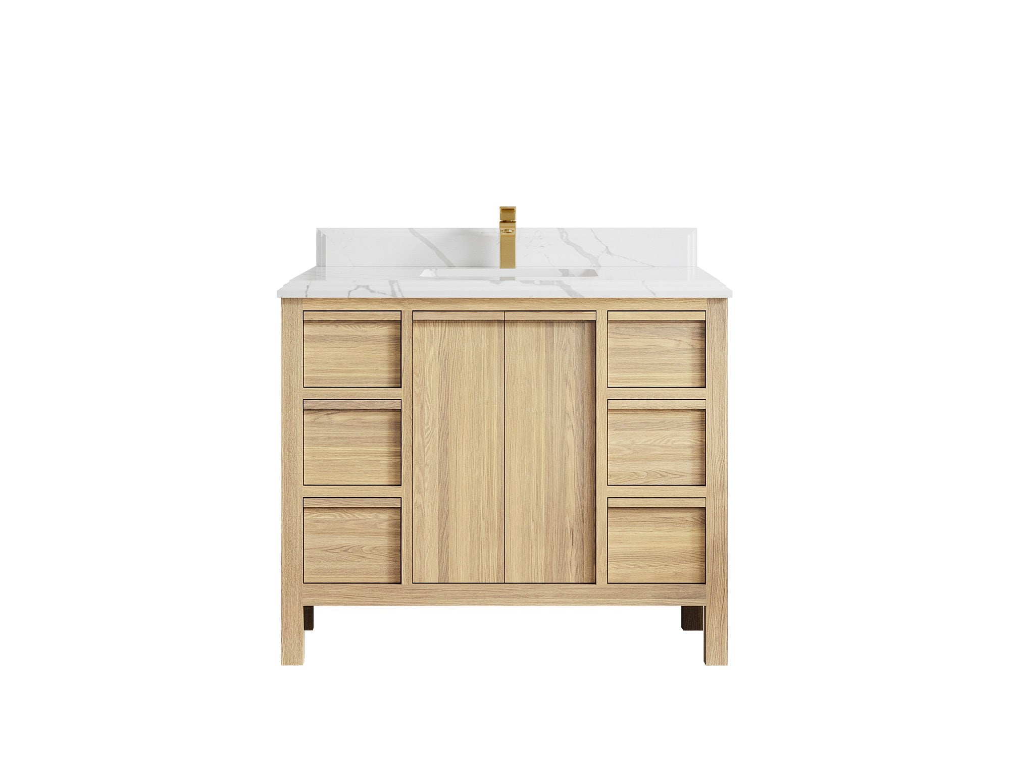 Elizabeth White Oak 42 in. W x 22 in. D Single Sink Bathroom Vanity - Willow Bath and Vanity
