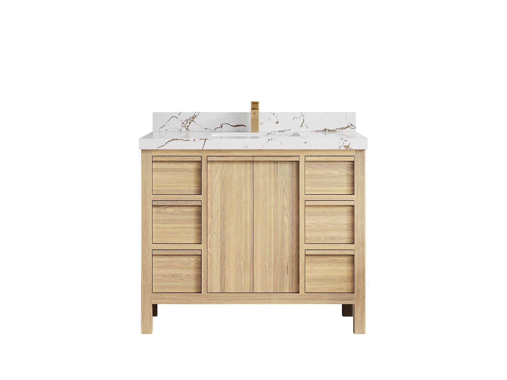 Elizabeth White Oak 42 in. W x 22 in. D Single Sink Bathroom Vanity - Willow Bath and Vanity