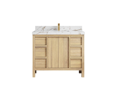 Elizabeth White Oak 42 in. W x 22 in. D Single Sink Bathroom Vanity - Willow Bath and Vanity