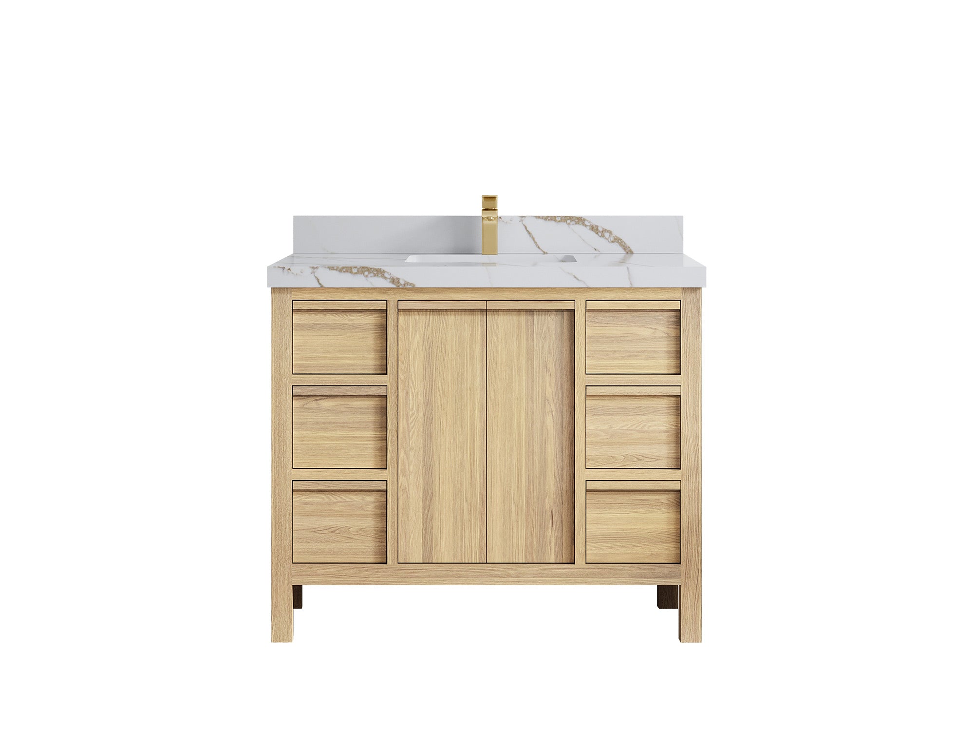 Elizabeth White Oak 42 in. W x 22 in. D Single Sink Bathroom Vanity - Willow Bath and Vanity