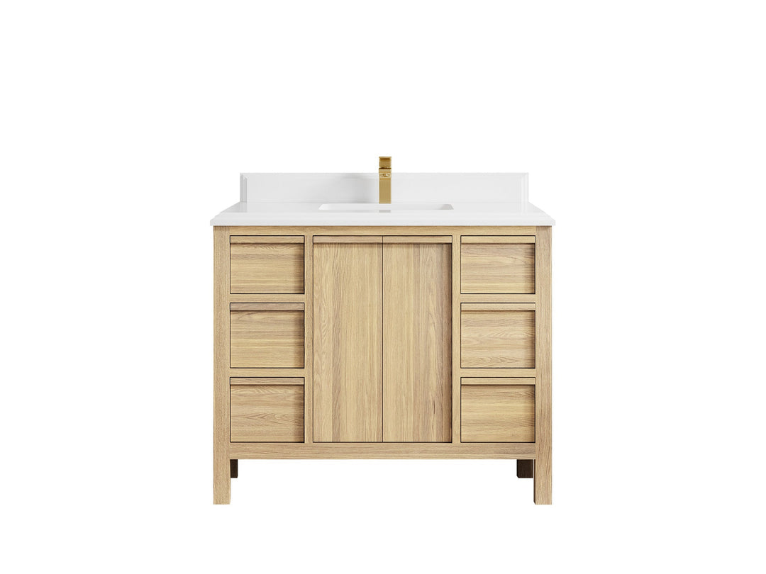 Elizabeth White Oak 42 in. W x 22 in. D Single Sink Bathroom Vanity - Willow Bath and Vanity