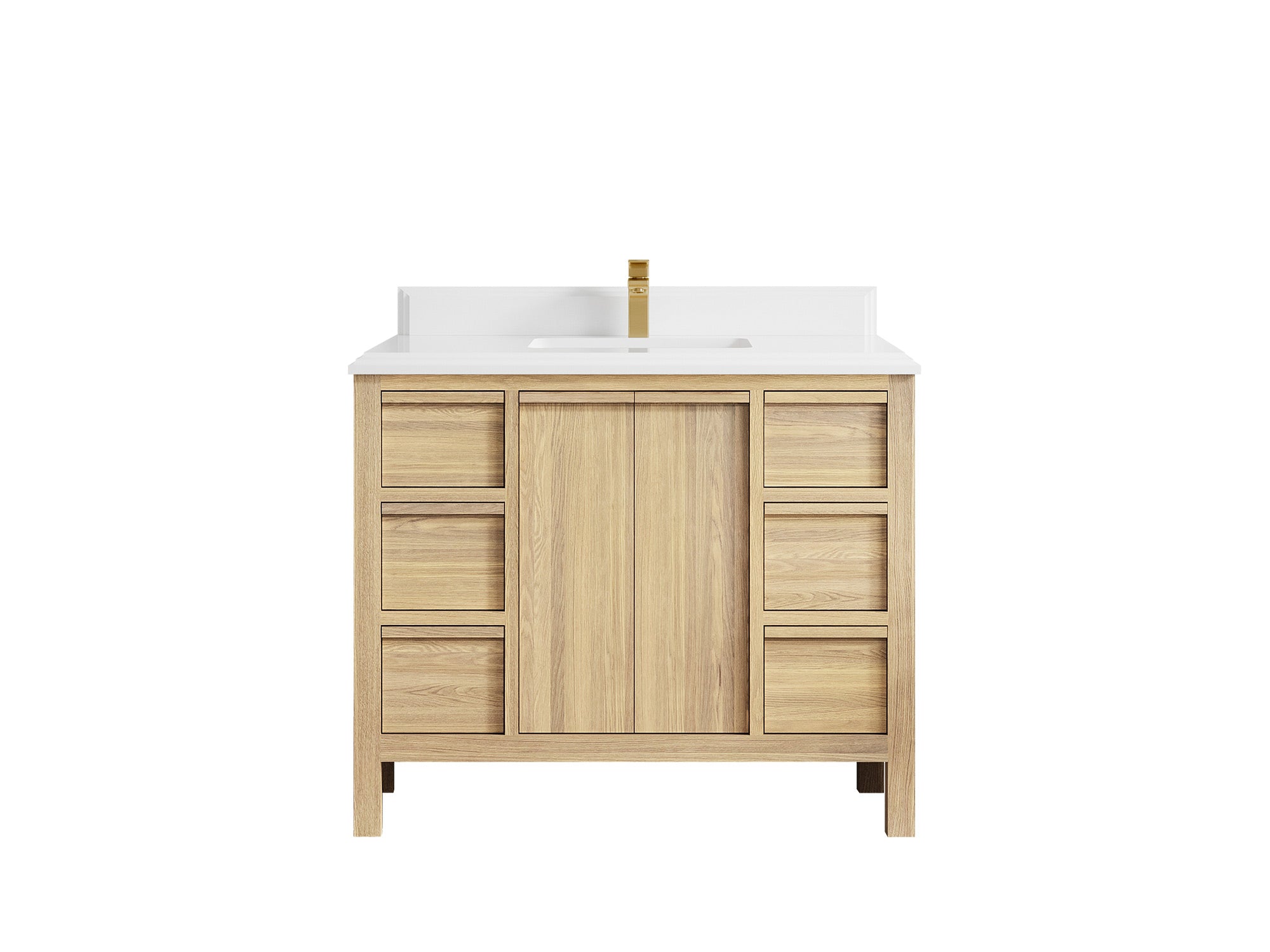 Elizabeth White Oak 42 in. W x 22 in. D Single Sink Bathroom Vanity - Willow Bath and Vanity