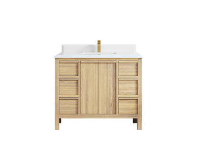 Elizabeth White Oak 42 in. W x 22 in. D Single Sink Bathroom Vanity - Willow Bath and Vanity