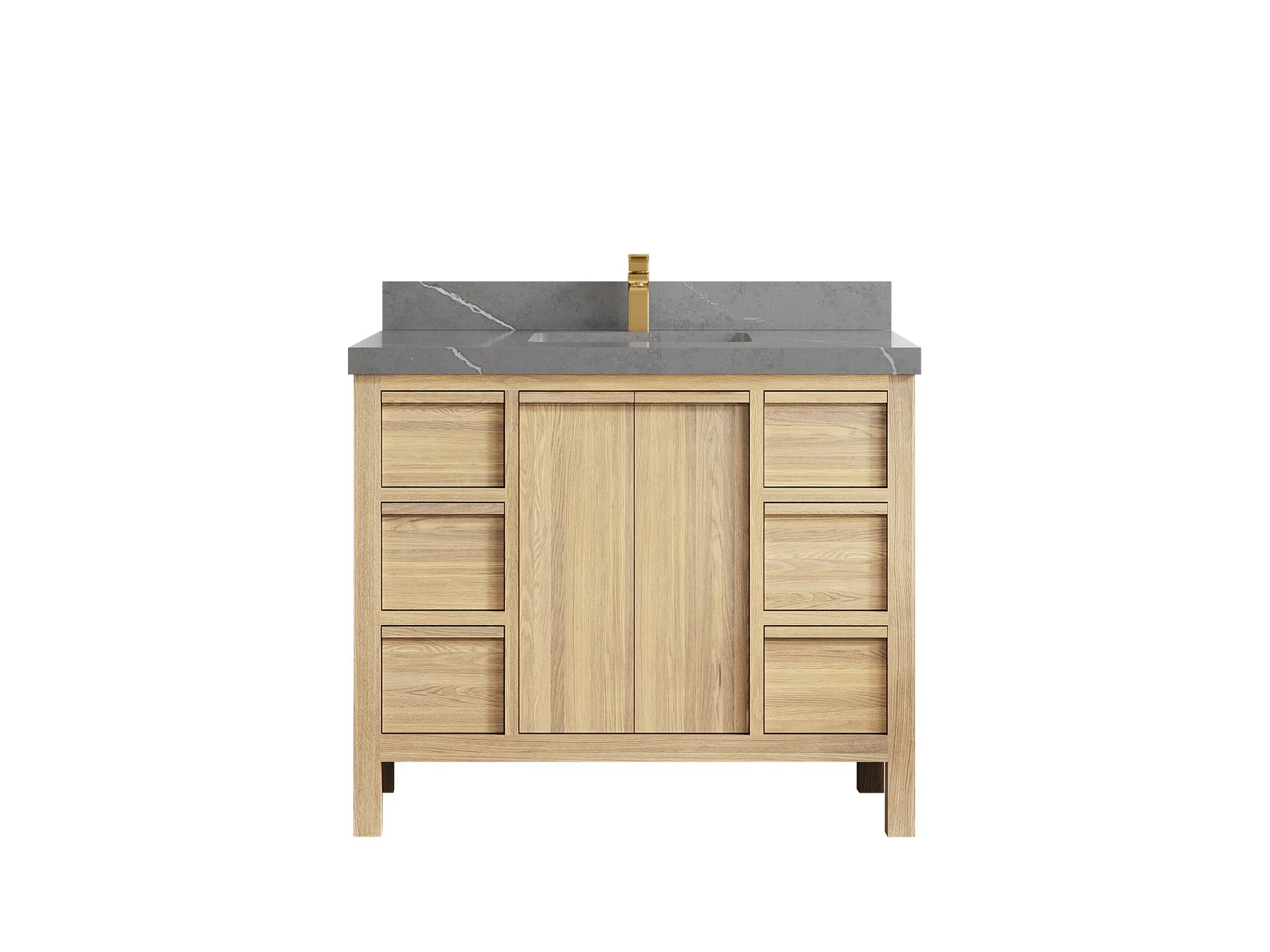 Elizabeth White Oak 42 in. W x 22 in. D Single Sink Bathroom Vanity - Willow Bath and Vanity
