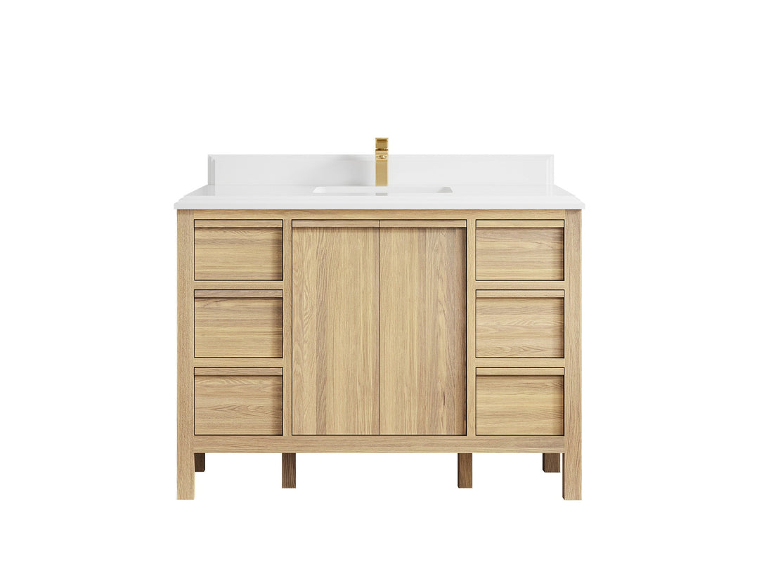 Elizabeth White Oak 48 in. W x 22 in. D Single Sink Bathroom Vanity - Willow Bath and Vanity