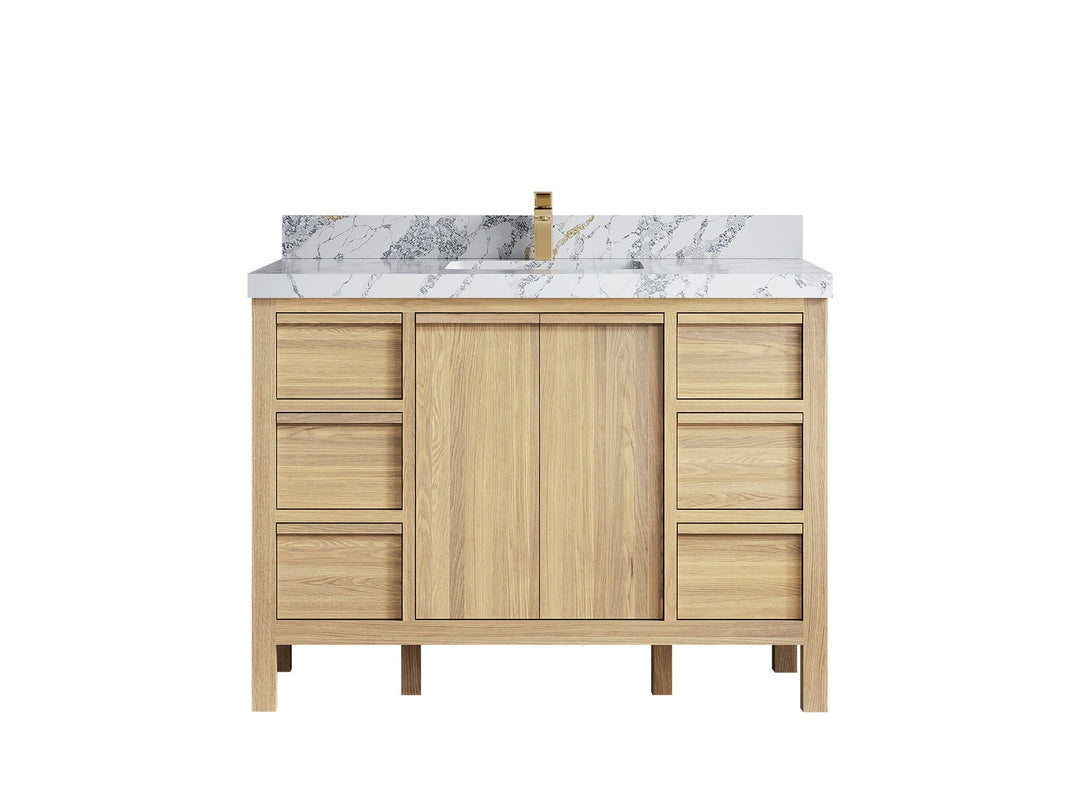 Elizabeth White Oak 48 in. W x 22 in. D Single Sink Bathroom Vanity - Willow Bath and Vanity