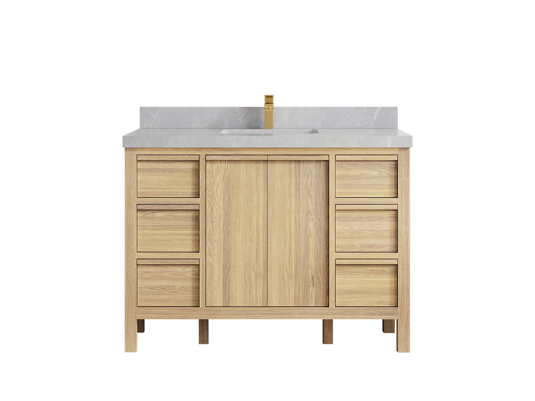Elizabeth White Oak 48 in. W x 22 in. D Single Sink Bathroom Vanity - Willow Bath and Vanity