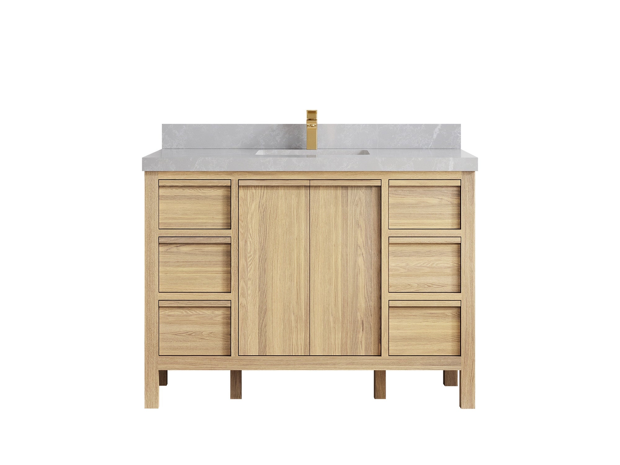 Elizabeth White Oak 48 in. W x 22 in. D Single Sink Bathroom Vanity - Willow Bath and Vanity