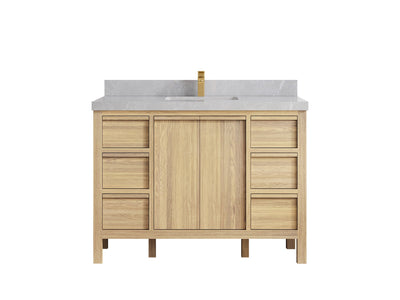 Elizabeth White Oak 48 in. W x 22 in. D Single Sink Bathroom Vanity - Willow Bath and Vanity
