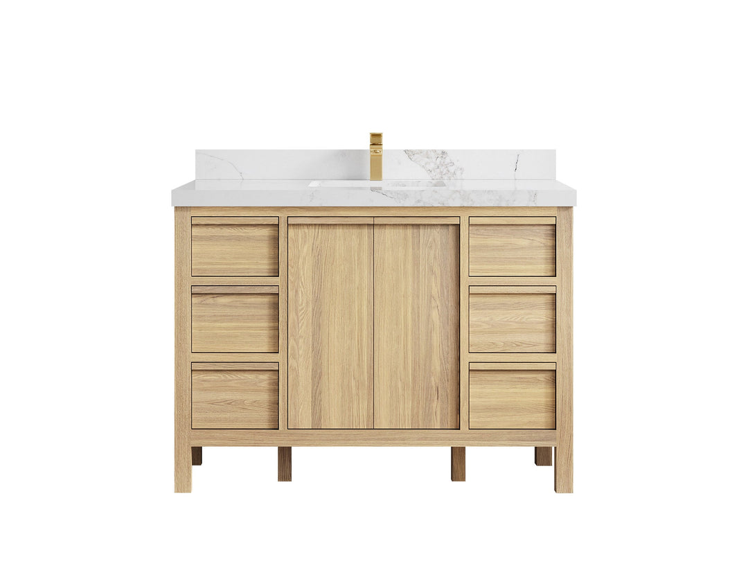 Elizabeth White Oak 48 in. W x 22 in. D Single Sink Bathroom Vanity - Willow Bath and Vanity