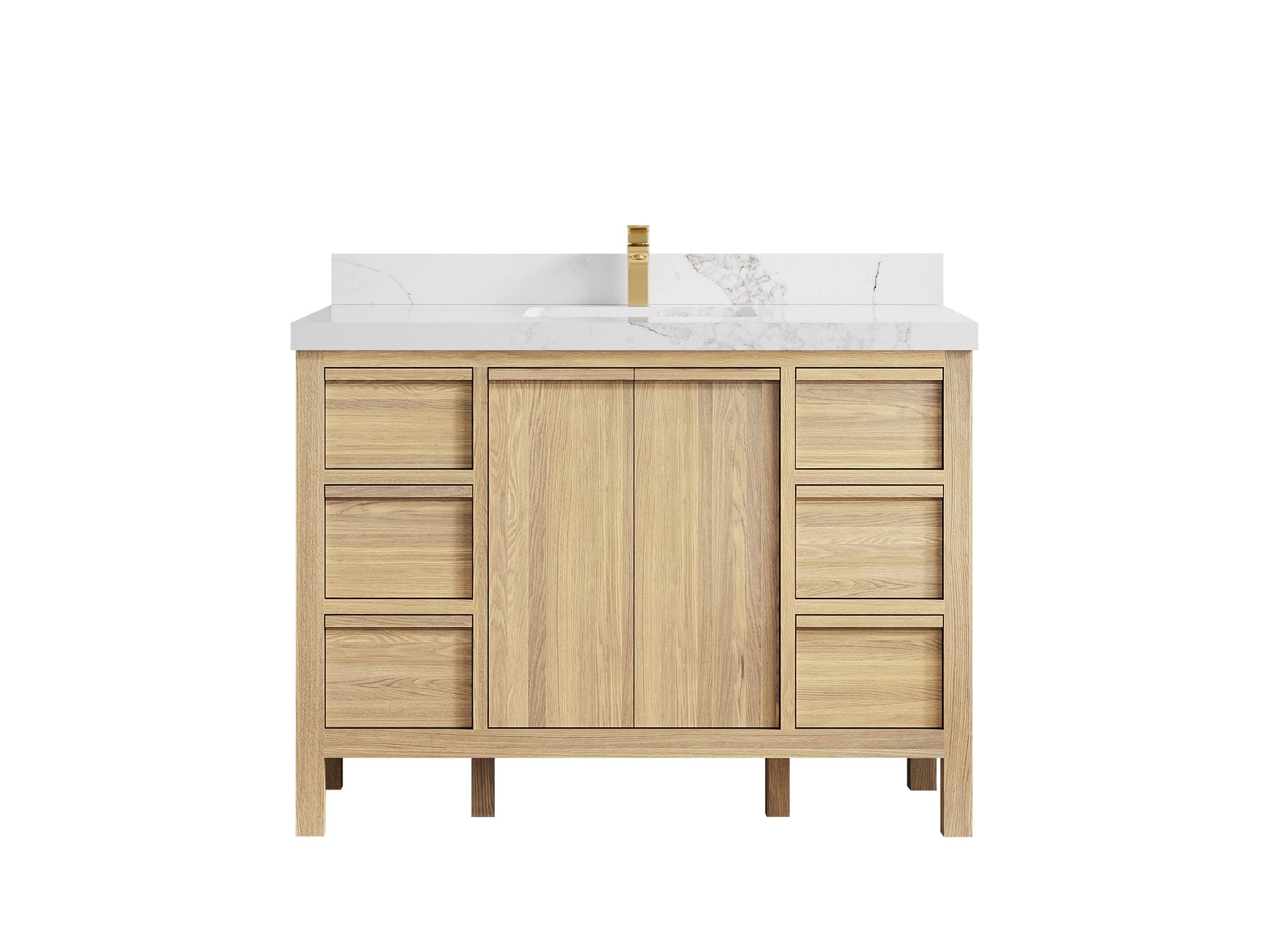 Elizabeth White Oak 48 in. W x 22 in. D Single Sink Bathroom Vanity - Willow Bath and Vanity