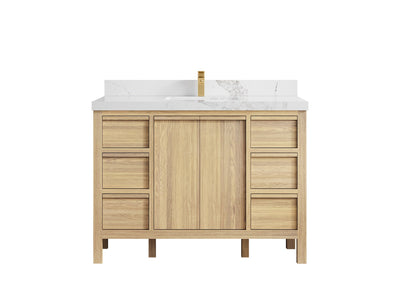 Elizabeth White Oak 48 in. W x 22 in. D Single Sink Bathroom Vanity - Willow Bath and Vanity
