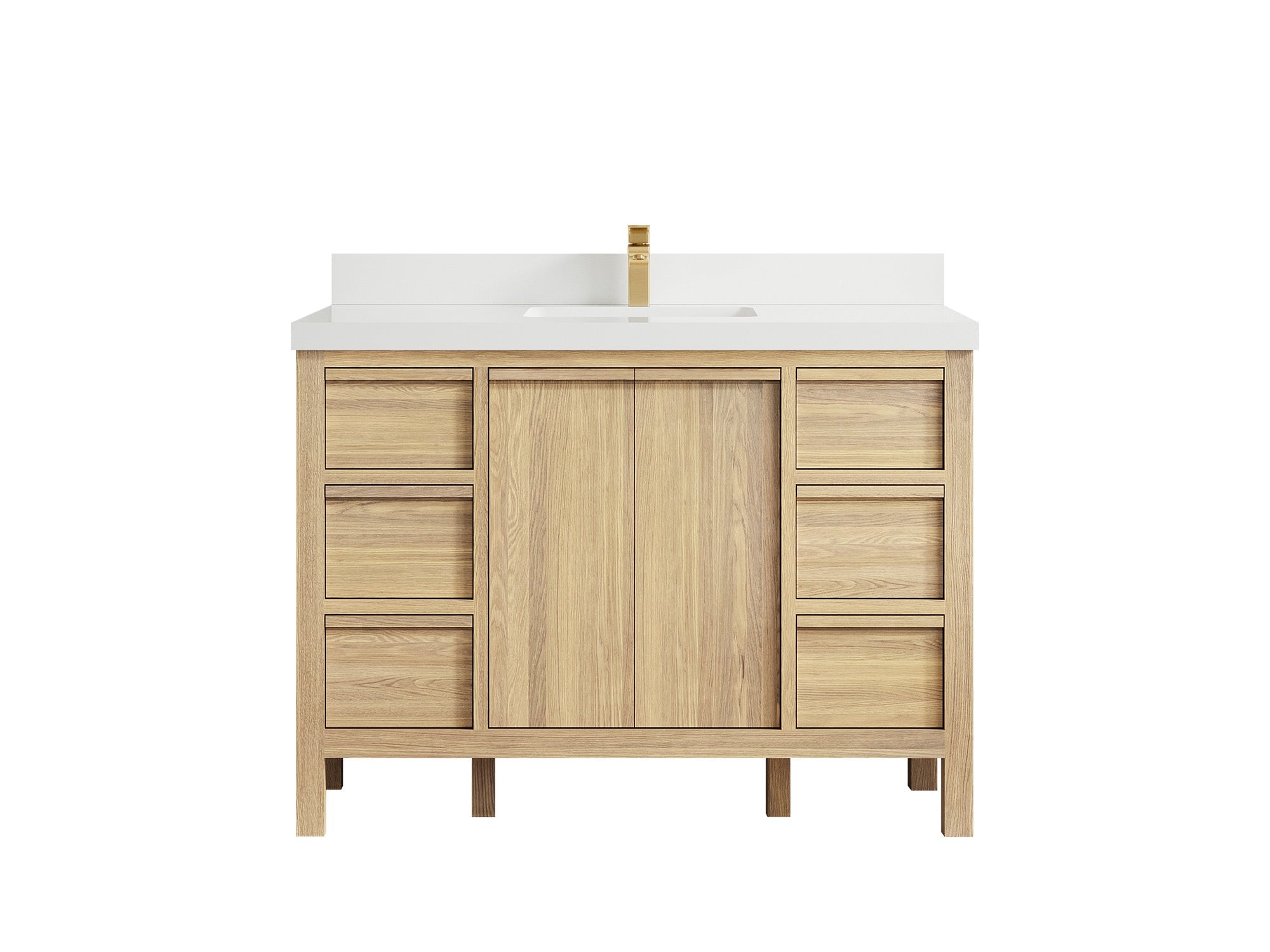 Elizabeth White Oak 48 in. W x 22 in. D Single Sink Bathroom Vanity - Willow Bath and Vanity