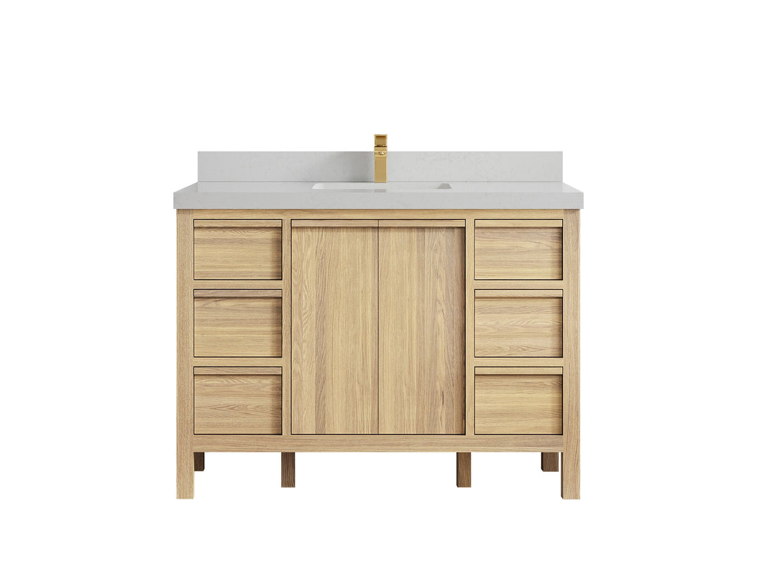Elizabeth White Oak 48 in. W x 22 in. D Single Sink Bathroom Vanity - Willow Bath and Vanity