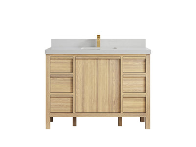 Elizabeth White Oak 48 in. W x 22 in. D Single Sink Bathroom Vanity - Willow Bath and Vanity