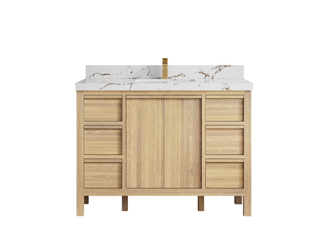 Elizabeth White Oak 48 in. W x 22 in. D Single Sink Bathroom Vanity - Willow Bath and Vanity