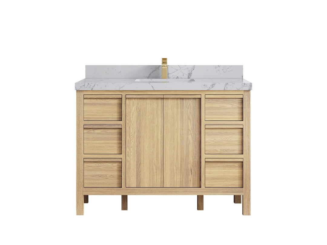 Elizabeth White Oak 48 in. W x 22 in. D Single Sink Bathroom Vanity - Willow Bath and Vanity