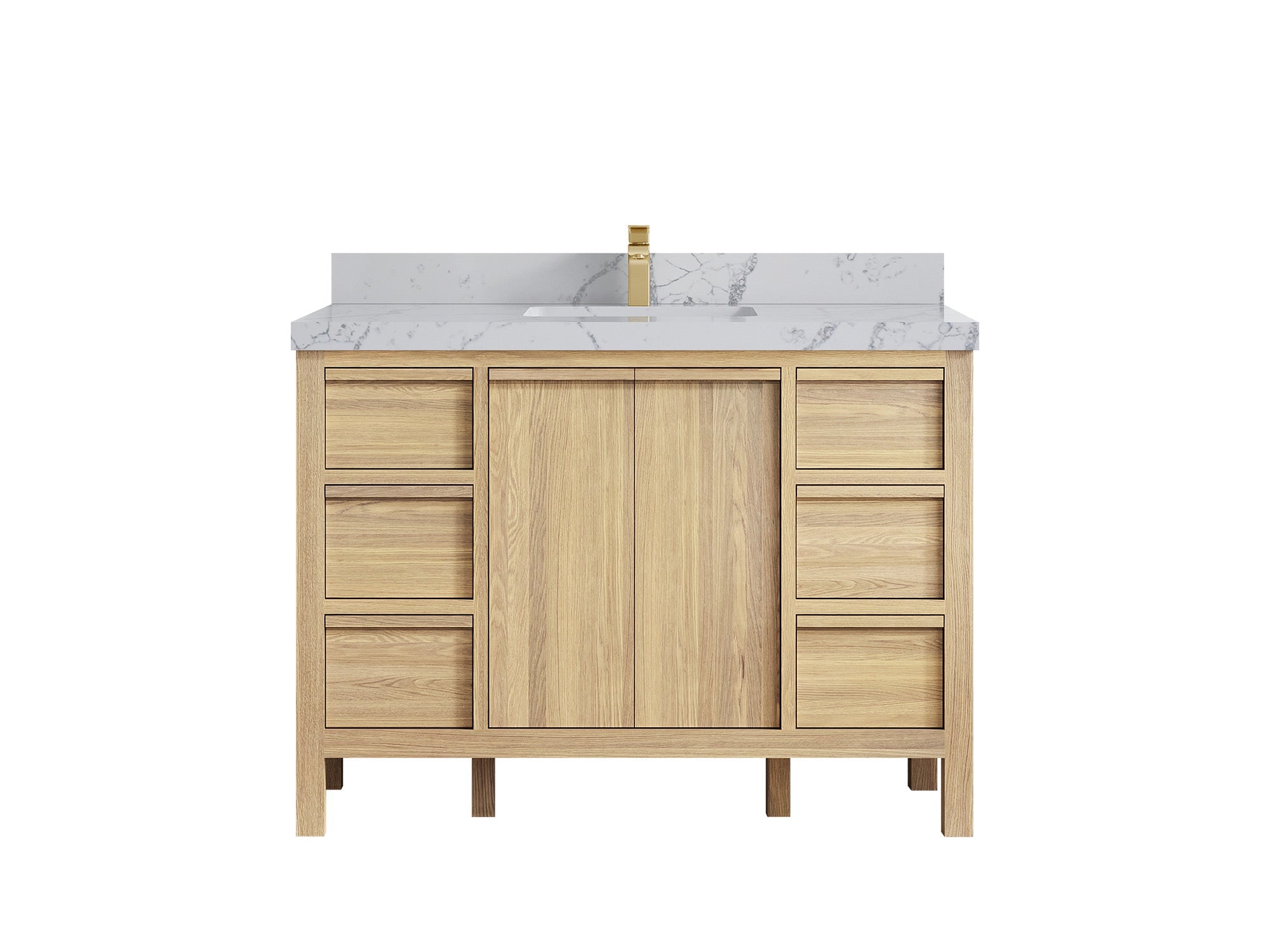 Elizabeth White Oak 48 in. W x 22 in. D Single Sink Bathroom Vanity - Willow Bath and Vanity