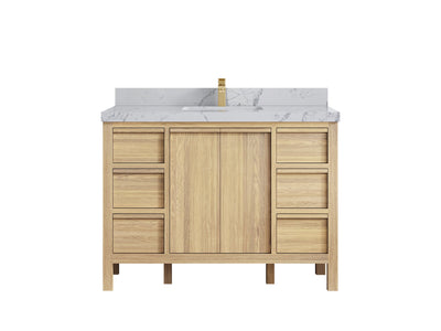 Elizabeth White Oak 48 in. W x 22 in. D Single Sink Bathroom Vanity - Willow Bath and Vanity